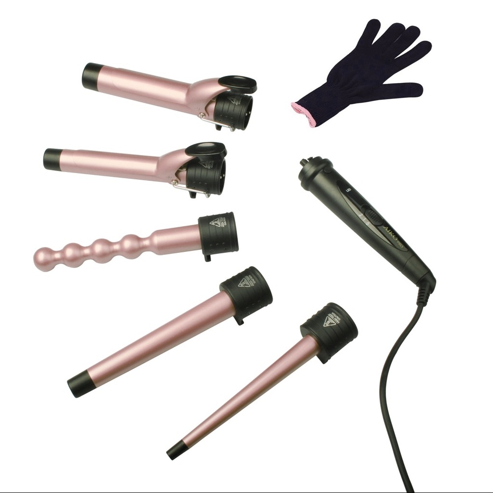 5 in 1 Advanced Titanium Curling Iron Wand Set with 5 Interchangeable Barrels